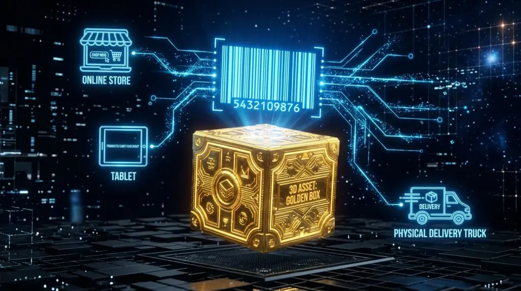 Omnichannel Fulfillment 2026: Syncing Inventory for Tighter Margins 11zon golden box with glowing barcode 202605151109