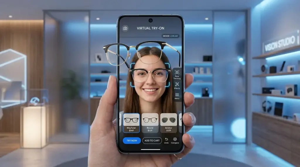 Digital Marketing Trends 2026: The Shift from Search to Discovery 11zon smartphone screen virtual try on 202605142123